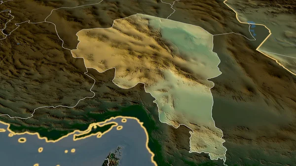 ケルマーン イランの州が拡大し 強調した 主な物理的な風景機能 3Dレンダリング — ストック写真