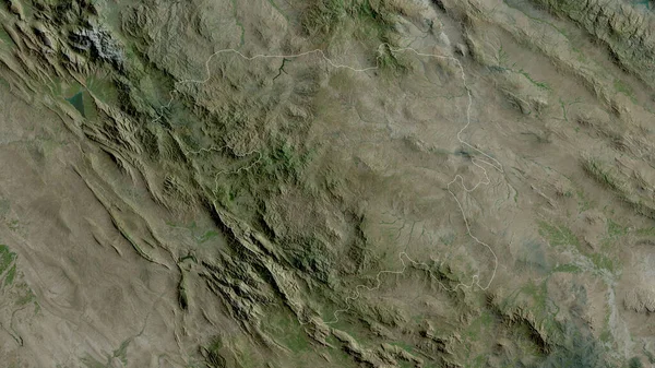 Kordestan Provincia Irán Imágenes Satélite Forma Delineada Contra Área País — Foto de Stock