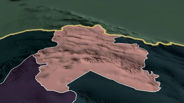Jorasán Del Norte Provincia Irán Acercó Destacó Mapa Coloreado Tocado — Foto de Stock