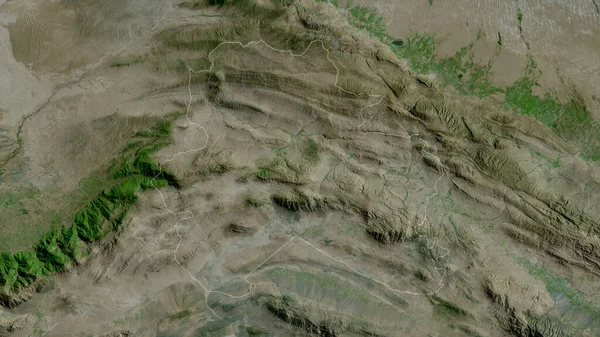 Jorasán Del Norte Provincia Irán Imágenes Satélite Forma Delineada Contra — Foto de Stock