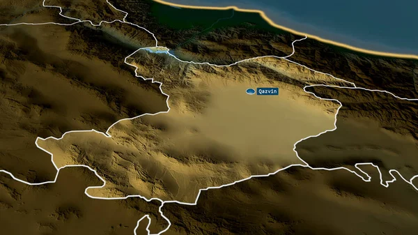 Qazvin Provincia Irán Zoomed Destacó Con Capital Características Principales Del — Foto de Stock