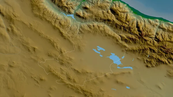 Qazvin Provinz Iran Farbige Shader Daten Mit Seen Und Flüssen — Stockfoto