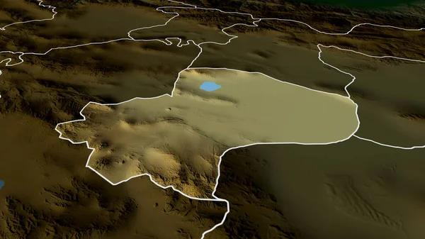 Qom Provincia Dell Iran Ingrandita Evidenziata Principali Caratteristiche Del Paesaggio — Foto Stock