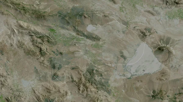 Qom Província Irã Imagens Satélite Forma Delineada Contra Sua Área — Fotografia de Stock