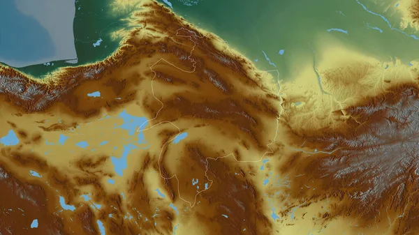 Razavi Khorasan Provincia Irán Relieve Colores Con Lagos Ríos Forma — Foto de Stock