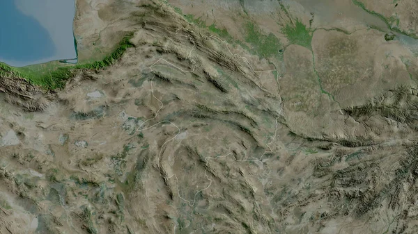 Razavi Khorasan Provincia Irán Imágenes Satélite Forma Delineada Contra Área — Foto de Stock