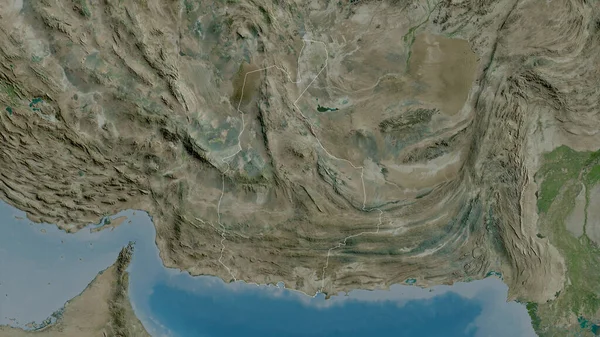 Sistan Baluchestan Province Iran Satellite Imagery Shape Outlined Its Country — Stock Photo, Image