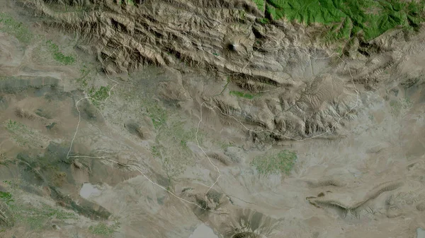 イラン イランの州 衛星画像 形状は その国の領域に対して概説 3Dレンダリング — ストック写真