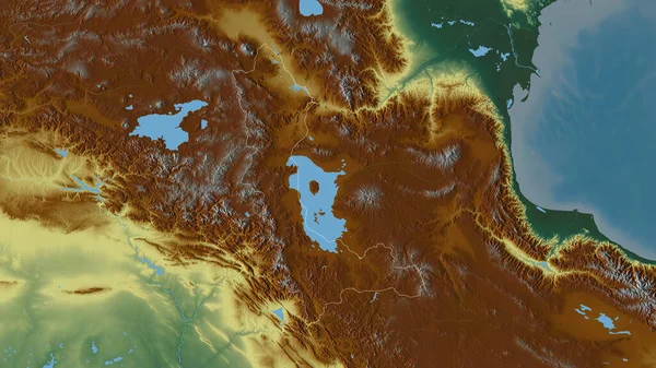 West Azarbaijan Provincie Iran Gekleurd Reliëf Met Meren Rivieren Vorm — Stockfoto