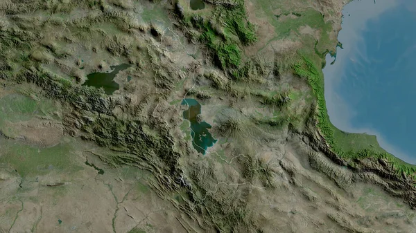 West Azarbaijan Province Iran Satellite Imagery Shape Outlined Its Country — Stock Photo, Image