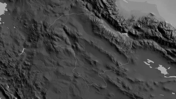 Zanjan Provincia Irán Mapa Escala Grises Con Lagos Ríos Forma — Foto de Stock