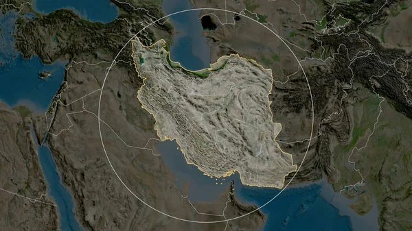 Írán Přiblížil Zakroužil Satelitní Snímky Vykreslování — Stock fotografie