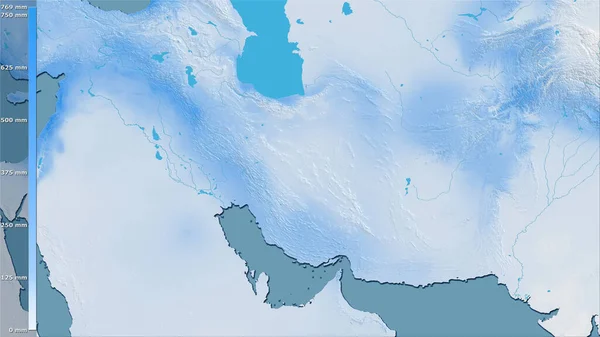 Precipitação Trimestre Mais Frio Dentro Área Iraniana Projeção Estereográfica Com — Fotografia de Stock