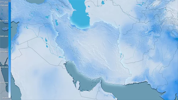 Precipitazione Del Mese Più Umido Nell Area Iraniana Nella Proiezione — Foto Stock