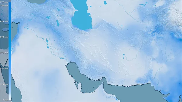 Precipitação Mês Mais Chuvoso Dentro Área Iraniana Projeção Estereográfica Com — Fotografia de Stock