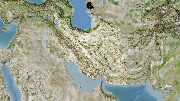 Zone Iran Sur Satellite Une Carte Dans Projection Stéréographique Composition — Photo