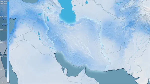 Precipitação Trimestre Mais Frio Dentro Área Iraniana Projeção Estereográfica Com — Fotografia de Stock