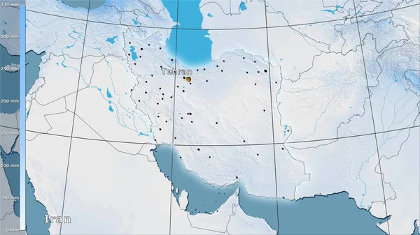 Precipitación Del Cuarto Más Seco Dentro Del Área Irán Proyección —  Fotos de Stock