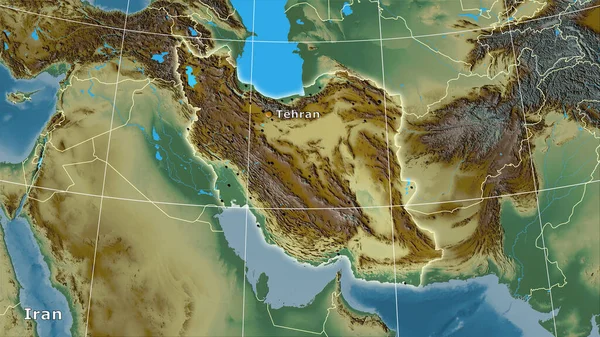 Stereografik Projeksiyondaki Topografik Yardım Haritasında Ran Bölgesi Ana Bileşim — Stok fotoğraf