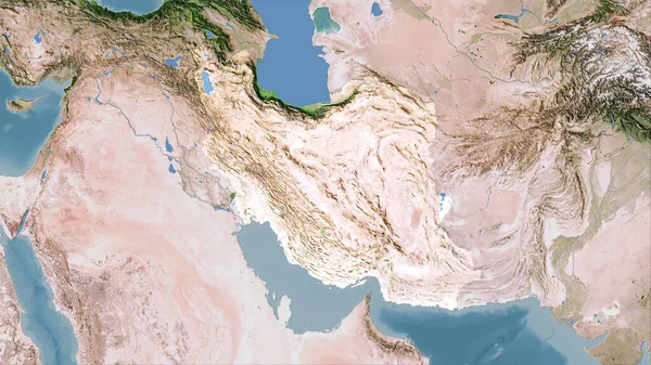 Área Iraniana Mapa Satélite Projeção Estereográfica Composição Bruta Camadas Raster — Fotografia de Stock