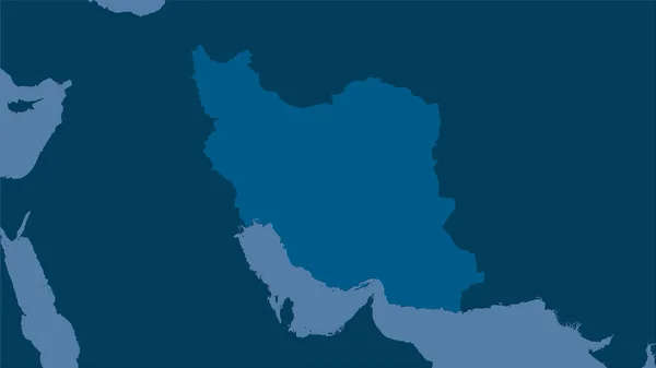Zone Iran Sur Carte Solide Dans Projection Stéréographique Composition Brute — Photo