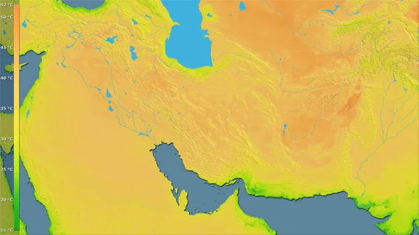 Середньорічна Зміна Температури Межах Ірану Стереографічній Проекції Легендарно Сирою Композицією — стокове фото