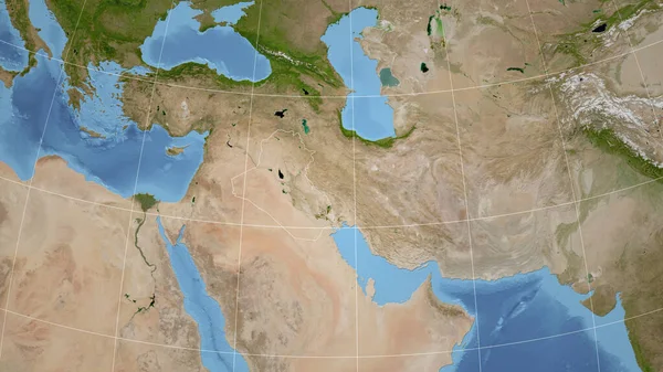 Irak Buurt Verre Perspectief Met Contouren Van Het Land Satellietbeelden — Stockfoto