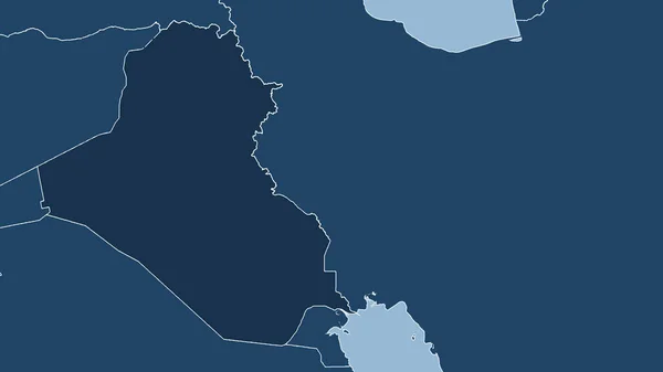 Ирак Крупный План Страны Очертаний Формы Маска Суши Океана — стоковое фото