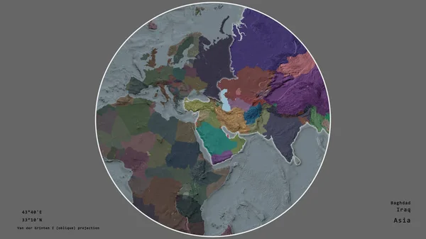 Das Gebiet Des Irak Zentrum Des Kreises Der Seinen Kontinent — Stockfoto