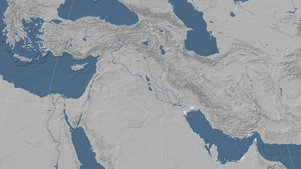 Iraq Dintorni Prospettiva Obliqua Lontana Nessun Contorno Mappa Dell Elevazione — Foto Stock