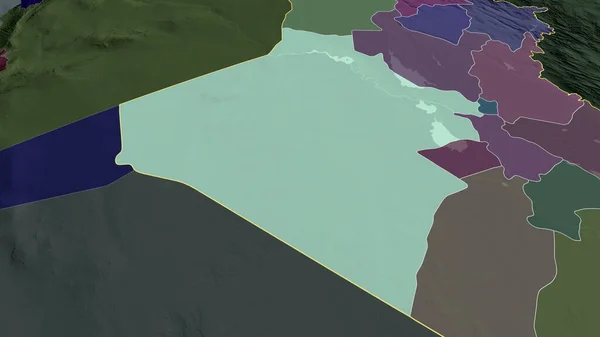 Anbar Provincia Dell Iraq Ingrandita Evidenziata Mappa Colorata Urtata Della — Foto Stock