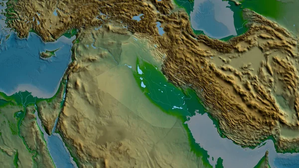 Irak Acercó Acercó Características Principales Del Paisaje Físico Renderizado — Foto de Stock