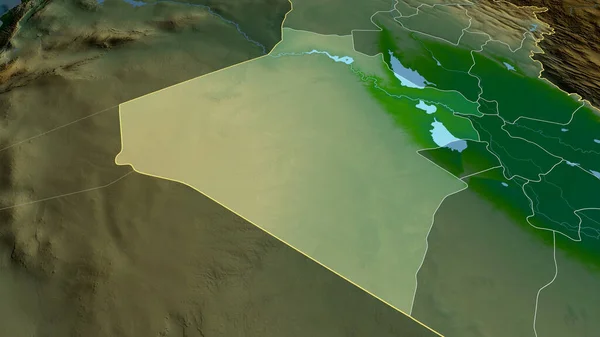 Anbar Provincie Irak Gezoomd Gemarkeerd Belangrijkste Fysieke Landschapskenmerken Weergave — Stockfoto