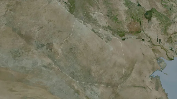Muthannia Province Iraq Satellite Imagery Shape Outlined Its Country Area — Stock Photo, Image