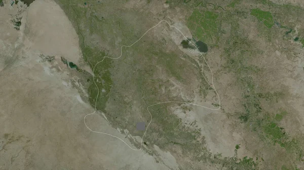 Qadisiyah Provinsen Irak Satellitbilder Form Som Skisseras Mot Dess Landområde — Stockfoto