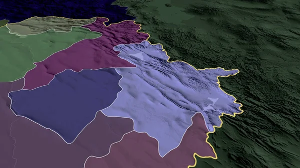 Sulaymaniyah Province Irak Zoomé Mis Évidence Carte Colorée Bosselée Division — Photo