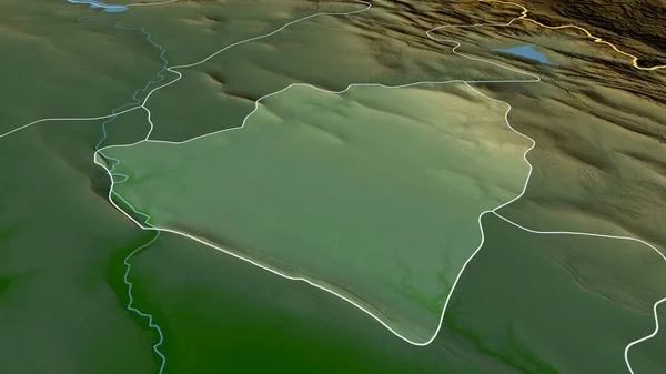 Mim 伊拉克省扩大和突出 主要自然景观特征 3D渲染 — 图库照片