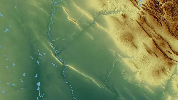 Mim Irak Tartomány Színes Dombormű Tavakkal Folyókkal Alakzat Körvonalazódik Ország — Stock Fotó
