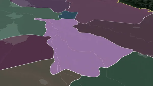 Бабиль Провинция Ирака Увеличенная Выделенная Цветная Карта Административного Деления Рендеринг — стоковое фото