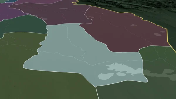 Dhi Qar Provincia Dell Iraq Ingrandita Evidenziata Mappa Colorata Urtata — Foto Stock