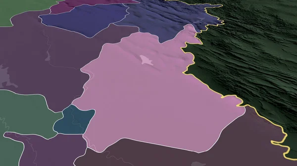 Diyala Província Iraque Ampliou Destacou Mapa Colorido Esburacado Divisão Administrativa — Fotografia de Stock