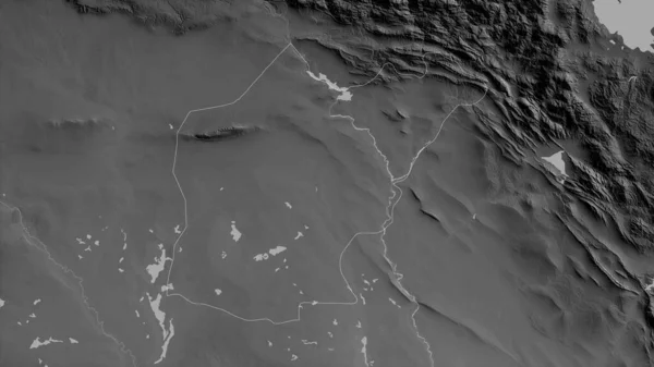 Ninawa Provincia Iraq Mapa Escala Grises Con Lagos Ríos Forma — Foto de Stock