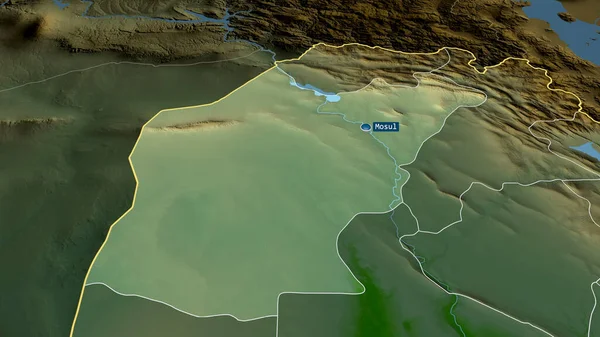 Нинава Провинция Ирак Масштабировалась Выделялась Капиталом Основные Физические Особенности Ландшафта — стоковое фото