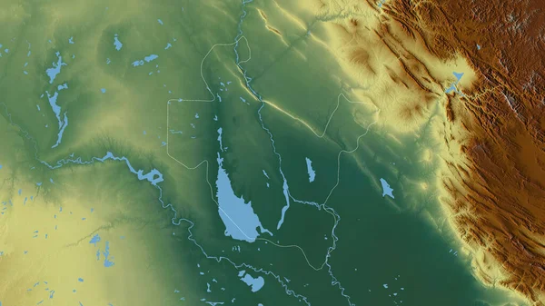 Sala Din Province Iraq Colored Relief Lakes Rivers Shape Outlined — Stock Photo, Image