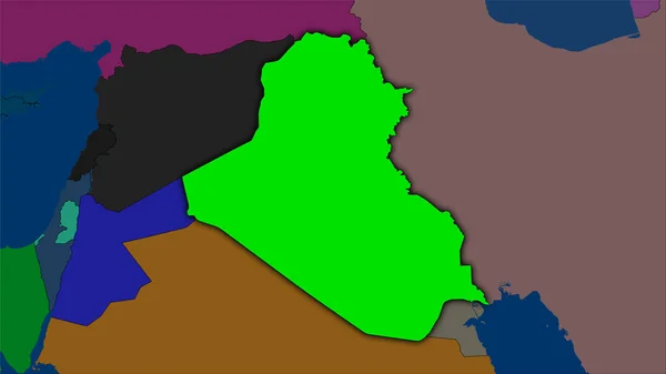 Área Iraque Mapa Divisões Administrativas Projeção Estereográfica Composição Bruta Camadas — Fotografia de Stock