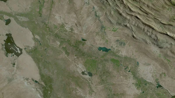 Wasit Provincia Iraq Imágenes Satélite Forma Delineada Contra Área País — Foto de Stock