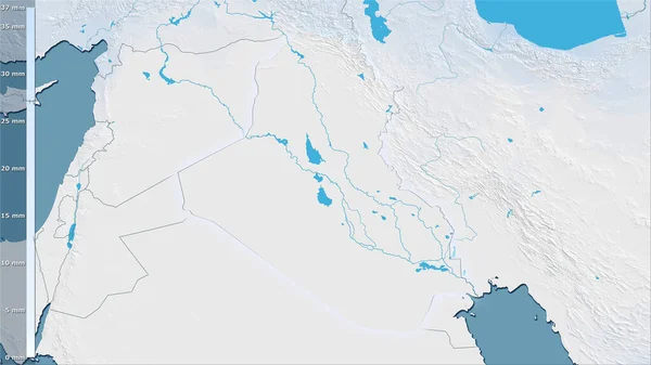 Precipitación Del Mes Más Seco Dentro Del Área Irak Proyección —  Fotos de Stock