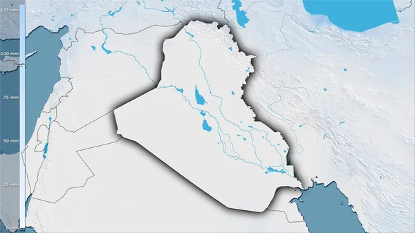 Precipitação Quarto Mais Seco Dentro Área Iraque Projeção Estereográfica Com — Fotografia de Stock