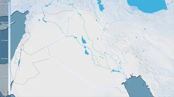 Precipitação Quarto Mais Seco Dentro Área Iraque Projeção Estereográfica Com — Fotografia de Stock