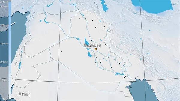 Precipitação Quarto Mais Quente Dentro Área Iraque Projeção Estereográfica Com — Fotografia de Stock